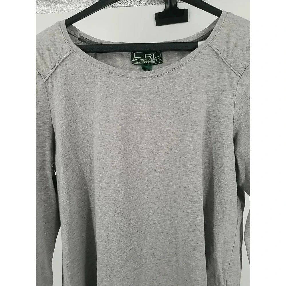 Lauren Ralph Lauren Active Womens XL Gray Long Sleeve T-Shirt Pullover Top